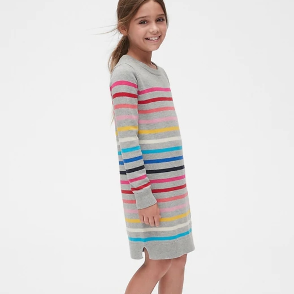 NWT Gap Crazy Stripe Sweater Dress girls XXL